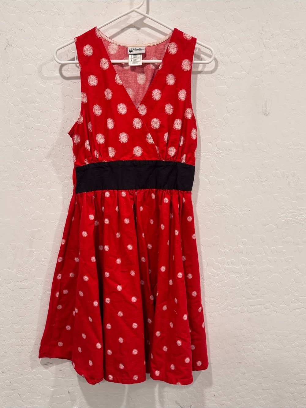 Disney Parks Red Polka Dot Minnie Mouse Sleeveless Dress Womens Medium Cotton